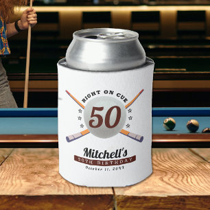 Porta-lata Piscina Billiard 50th Festa de aniversário Branco