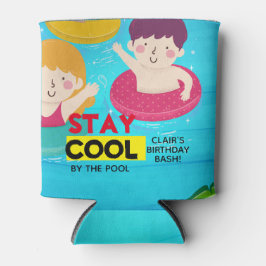 Porta-lata Piscina Convites de aniversário Nadando crianças F