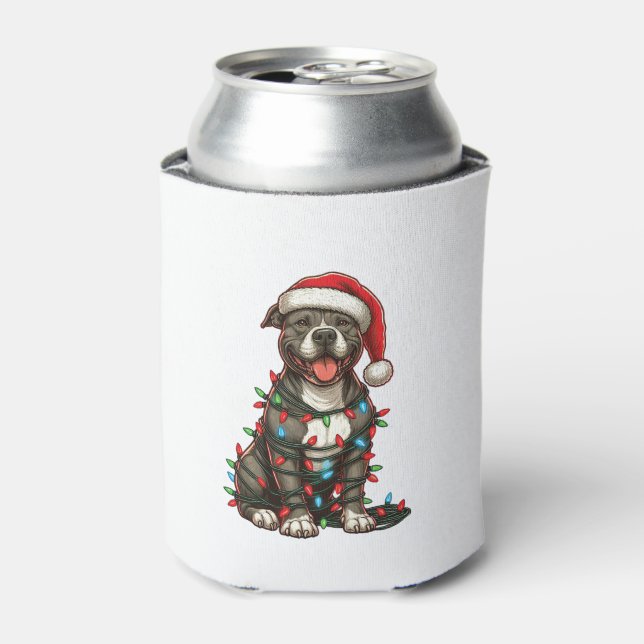 Porta-lata Pit bull Cachorro Noite Noel Hat Neve (Can Front)