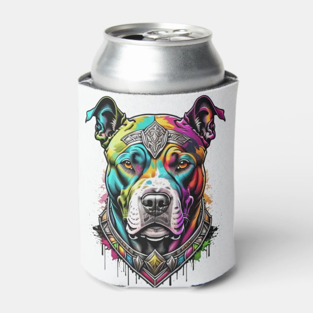 Porta-lata pitbull colorido (Can Front)