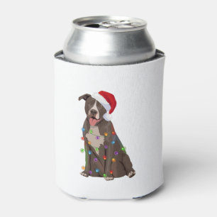 Porta-lata Pittie Pitbull Natal Luzes Xmas Cachorro Lover