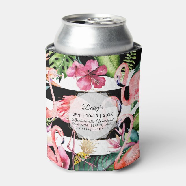 Porta-lata PixDezines Bachelorette Weekend Pink Flamingos DIY (Can Front)