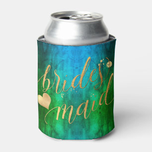 Porta-lata PixDezines Bridesmaid, Watercolor Ombre Peacock