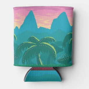 Porta-lata Pixel Art Tropics Landscape Game