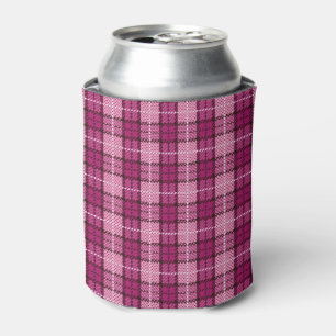 Porta-lata Pixel Plaid_Magenta-Black