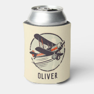 Porta-lata Plano de Biplano Vermelho e Verde retroativo