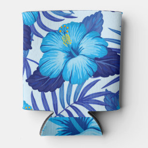 Porta-lata Plantas tropicais havaianas, padrão de hibisco.