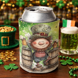 Porta-lata Playful Leprechaun Illustration 