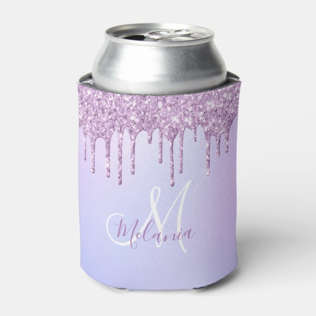 Porta-lata Pó de Lavanda Roxo Metálico Personalizado (Can Front)