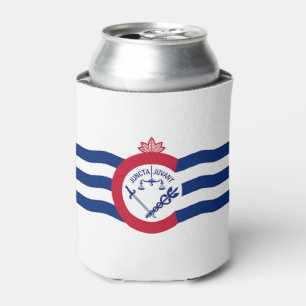 Porta-lata Pode o refrigerador com a bandeira da cidade de