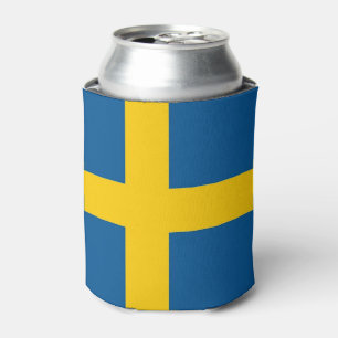 Porta-lata Pode o refrigerador com a bandeira da suecia