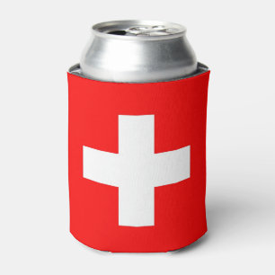 Porta-lata Pode o refrigerador com a bandeira da suiça