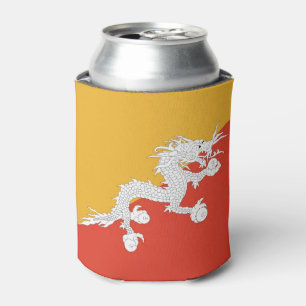 Porta-lata Pode o refrigerador com a bandeira de Bhutan
