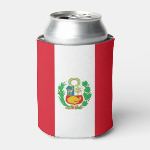 Porta-lata Pode o refrigerador com a bandeira de Peru