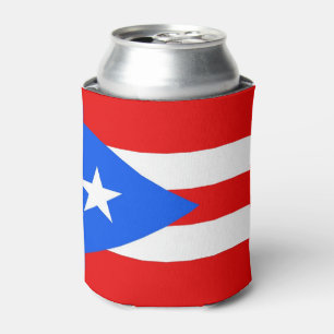 Porta-lata Pode o refrigerador com a bandeira de Puerto Rico,