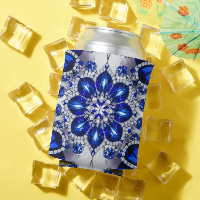 Porta-lata Pode resfriar com design de cor branca azul (Verão in situ)