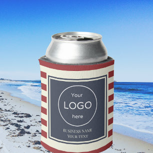 Porta-lata Pode resfriar o logotipo da empresa vermelho, mari