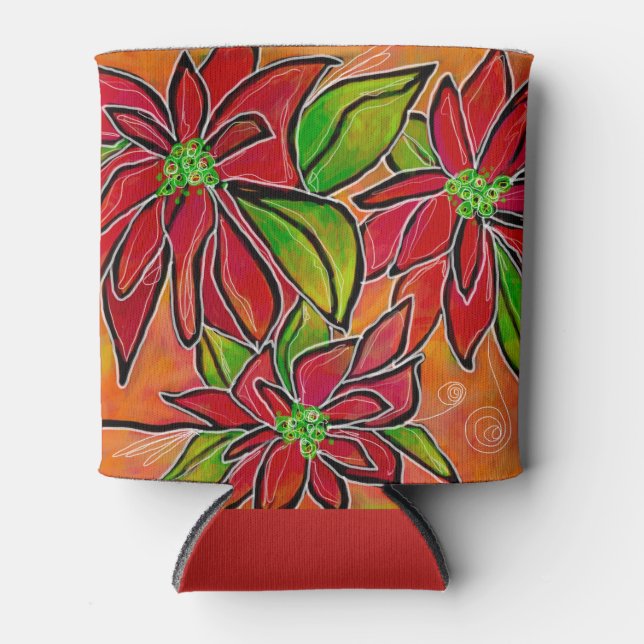 Porta-lata Poinsettia Natal Pode Resfriar (Frente)