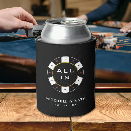 Porta-lata Poker Chip All In Weding Black