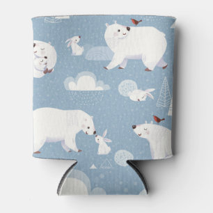 Porta-lata Polar Bears Winter Vintage