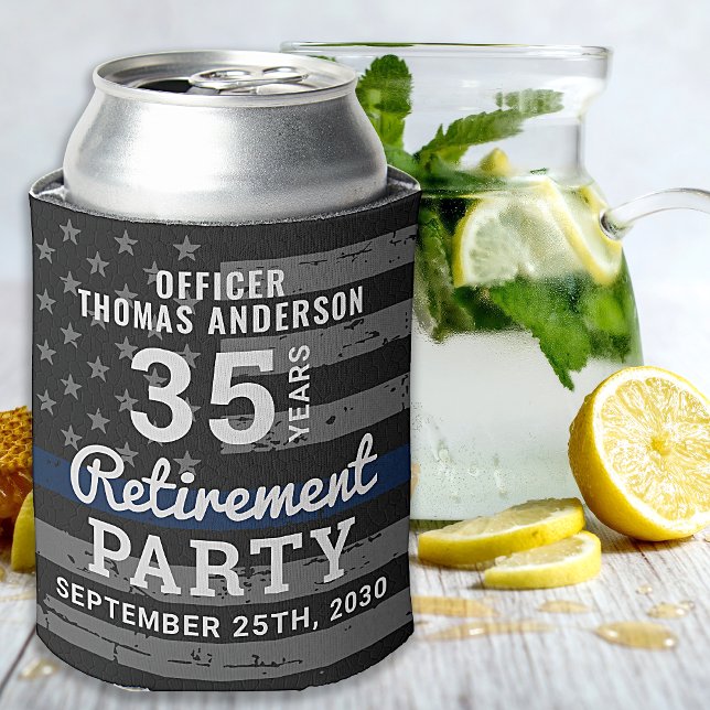 Porta-lata Polícia de aposentadoria fina azul linha C (Criador carregado)