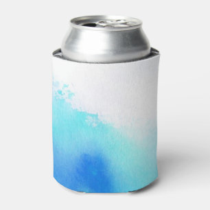 Porta-lata Ponto azul, pintado mão abstrato da aguarela