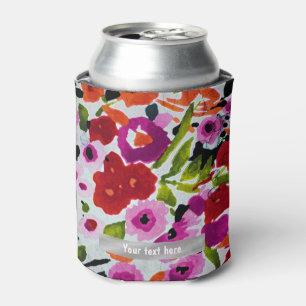 Porta-lata Ponto de Cor Ousada Flores de Aquarela Sujas