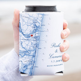 Porta-lata Ponto Pleasant NJ Casamento Favor Marinho Blue Bei