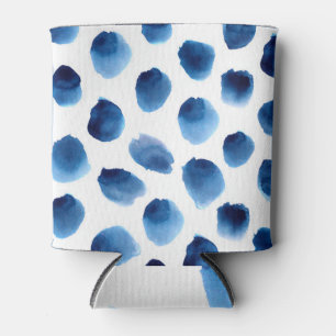 Porta-lata Pontos Azuis De Aquarela: Pintados À Mão Sem Costu