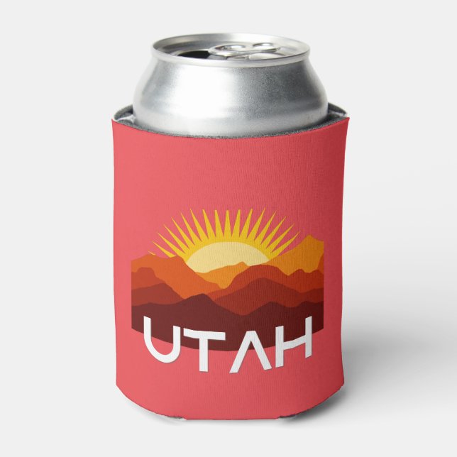 Porta-lata Pôr do Sol do Deserto Retro Vintage de Utah (Can Front)
