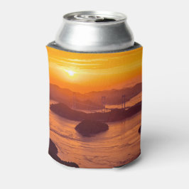 Porta-lata Pôr do sol em Kurushima Kaikyo Bridge e Kurushi