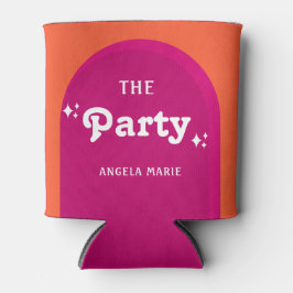 Porta-lata Pôr do Sol Laranja e Rosa Retro Festa