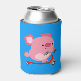 Porta-lata Porco de desenho em Patinete