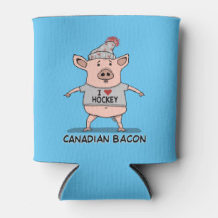 Porta-lata Porco engraçado e bonito do bacon canadense