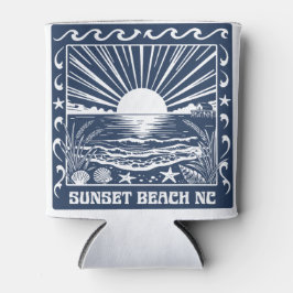 Porta-lata Praia Sunset NC Pôr do Sol Costeiro Vintage 