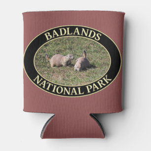 Porta-lata Prairie Dogs no Parque Nacional de Badlands em SD 