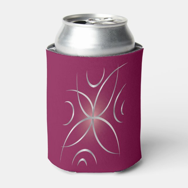 Porta-lata Prata com magenta (Can Front)