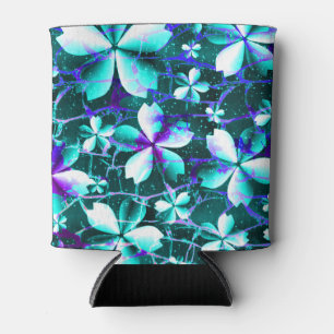 Porta-lata Prato de Flor Crackeado Azul Roxo