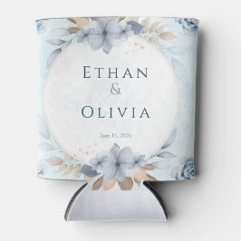 Porta-lata Prato Decorativo de Casamento Floral Azul Elegante