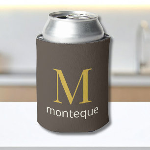 Porta-lata Presente de Luxo Personalizado Nome Monograma Dour