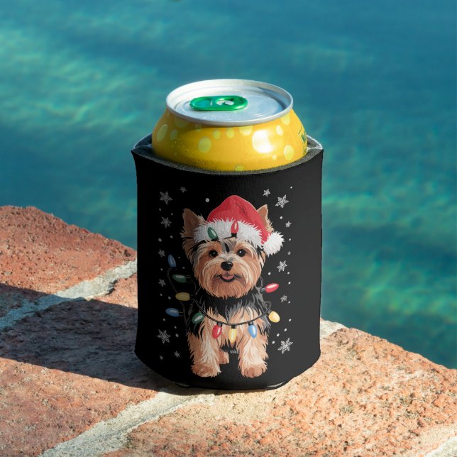 Porta-lata Presente de Natal de Yorkie Cachorro Longo Present (Piscina in situ)