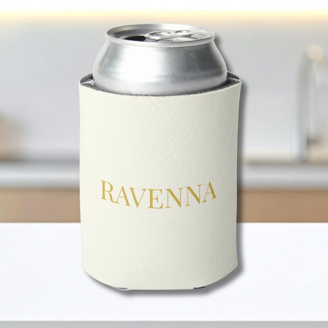 Porta-lata Presente de Nome Serif Personalizado Luxo Creme Pa (Criador carregado)