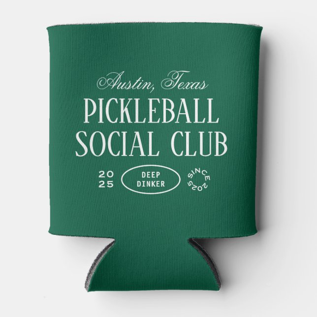Porta-lata Presente desportivo de picleball personalizado (Frente)