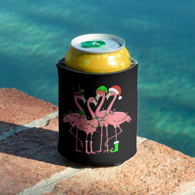 Porta-lata Presente Divertido de Natal para Amantes de Flamin (Piscina in situ)