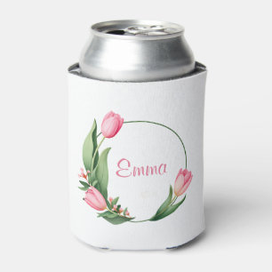 Porta-lata Presente do Dia das Mães Flor de Tulipa Rosa Elega