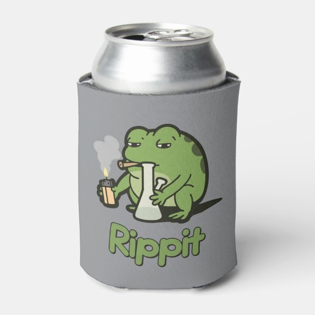 Porta-lata Presente engraçado de Rippit Funny Frog Stoner, Ri (Can Front)