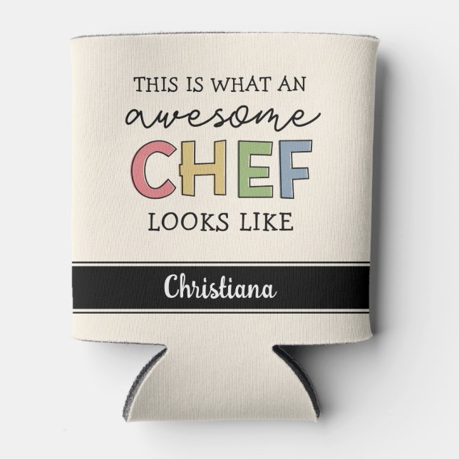 Porta-lata Presentes personalizados incríveis de chef | Melho (Frente)