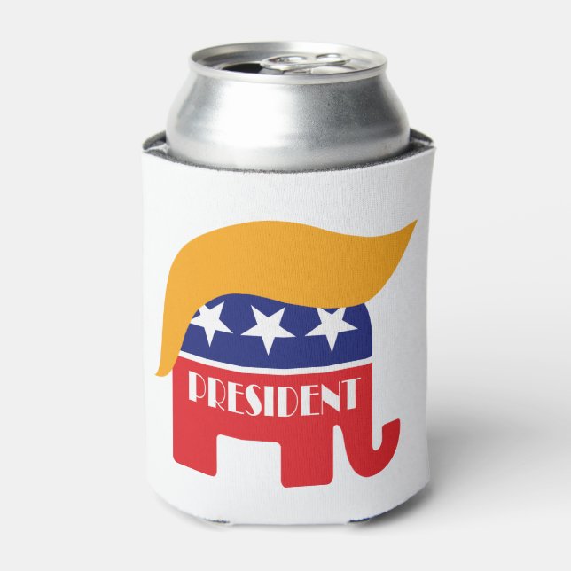 Porta-lata Presidente Donald Trump - Cabelo Elefante do GOP (Can Front)