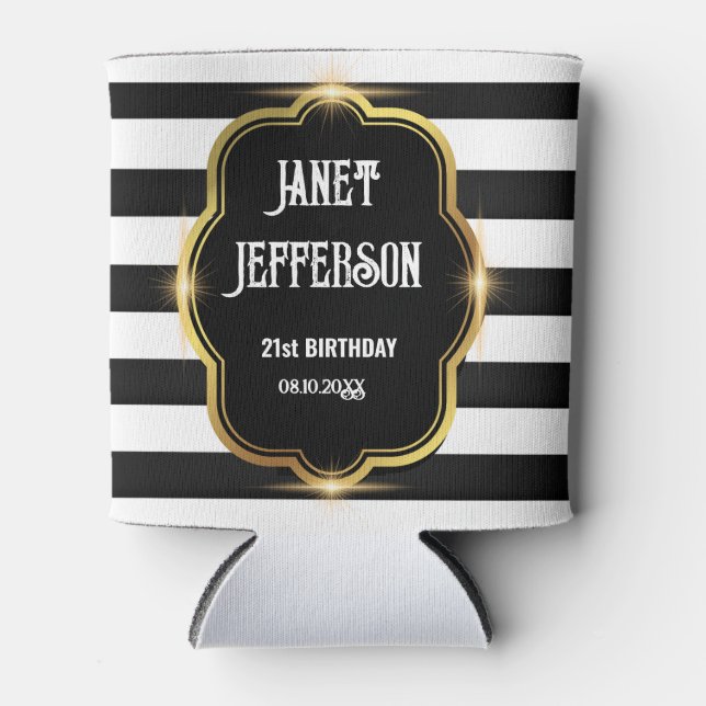 Porta-lata Preto e Branco (Frente)