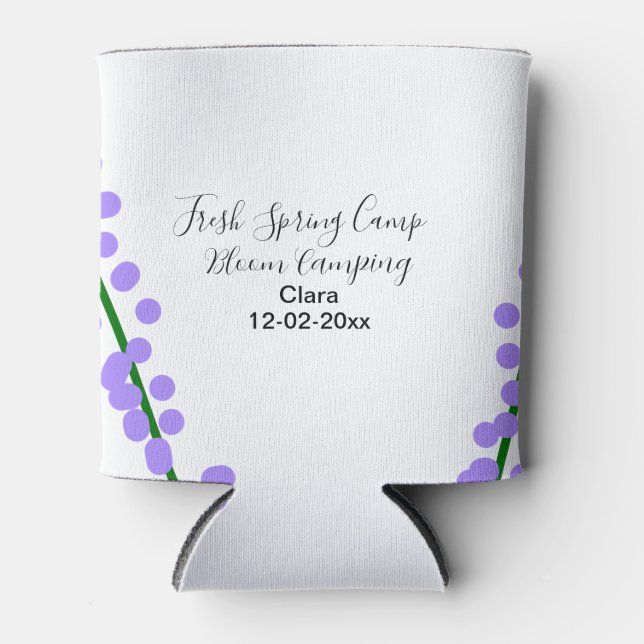 Porta-lata Primavera fresca de camping flores de lavanda nome (Frente)